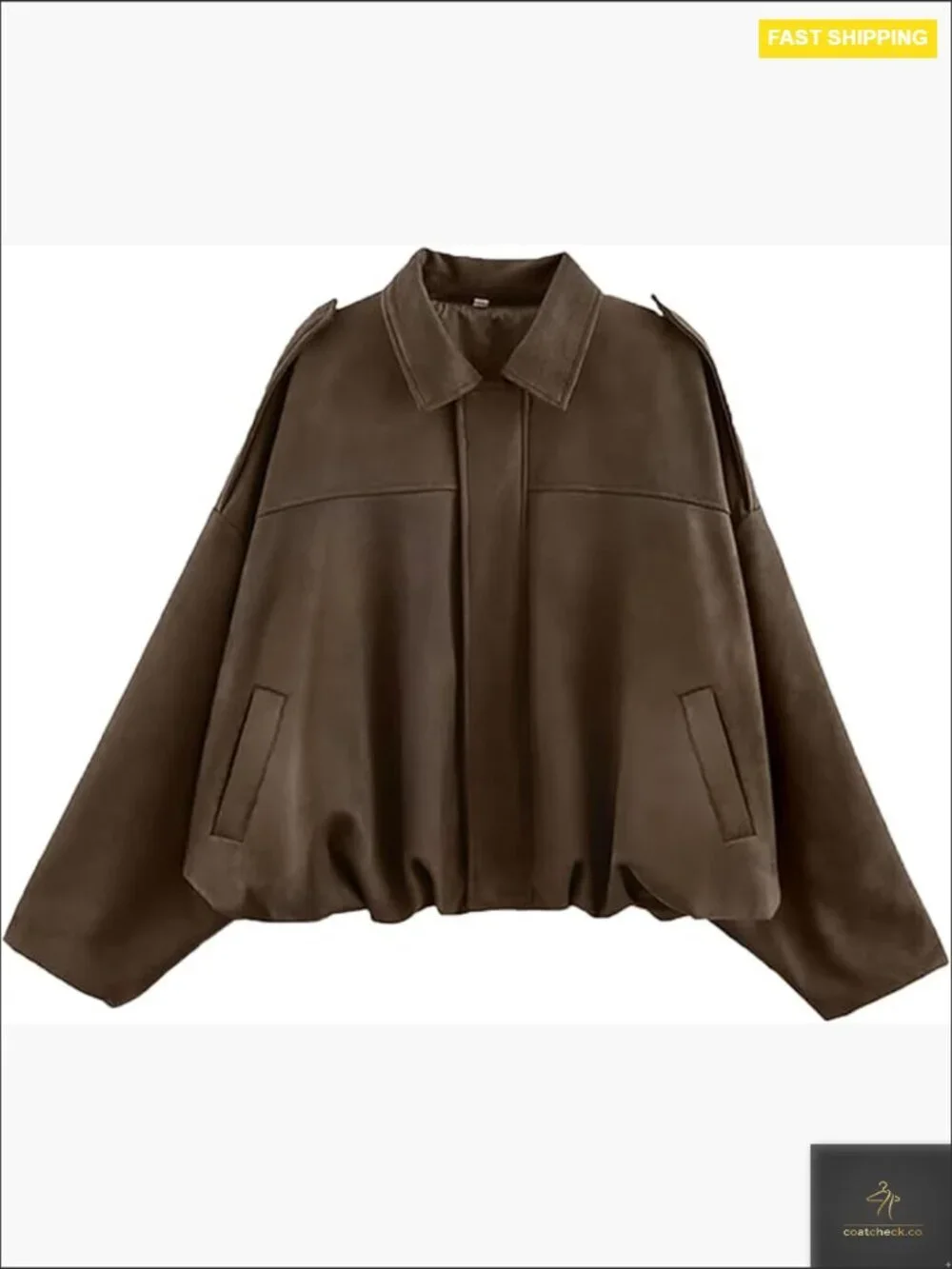 Oversized Faux Suede Bomber Jacket Y2K Streetwear Cropped Pilot Coat Fall Winter